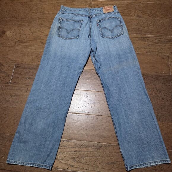 VTG Levis 569 Loose Straight Baggy Denim Y2K Jeans (36x32) 36x34 Distressed - Picture 5 of 9